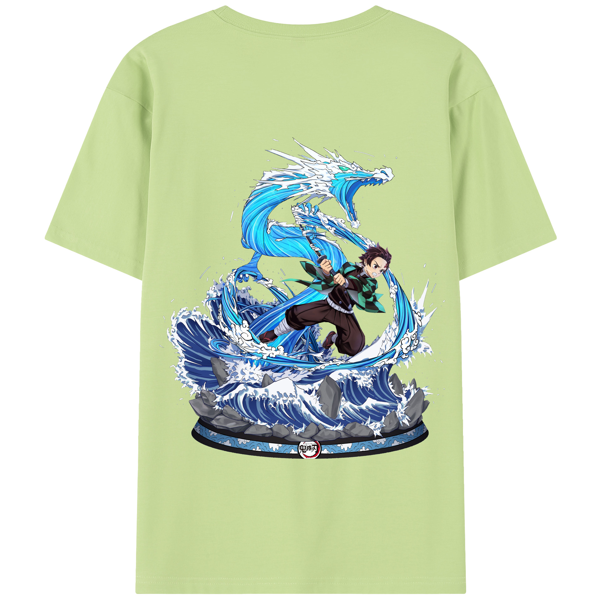（画像用） 鬼滅の刃 竈門 炭治郎／かまど たんじろう Kamado Tanjirou 綿100％半袖Tシャツ（背面プリント）
